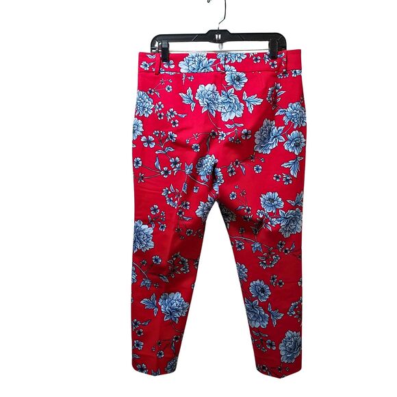 Roz & Ali Ankle Pants Women’s 12 Petite Red Floral Stretch 33x25 - Picture 2 of 6